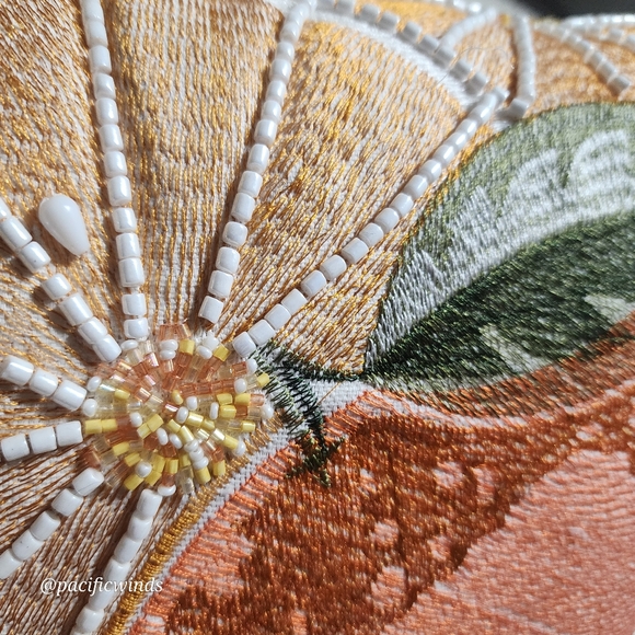 Pier 1 Imports Beaded Embroidered Lemon Orange Peach Fruit Pillow 16" x …      c - Picture 2 of 7